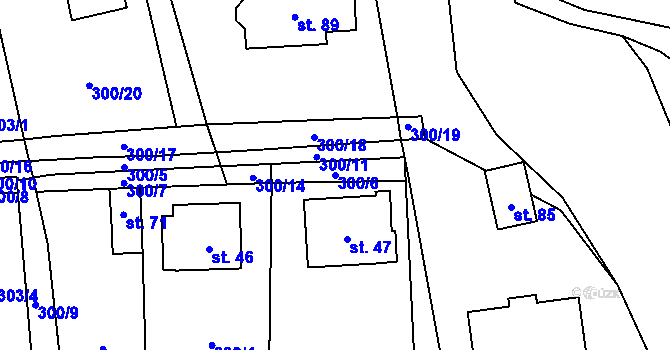 Parcela st. 300/6 v KÚ Suchá u Jihlavy, Katastrální mapa