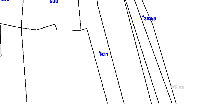 Parcela st. 931 v KÚ Suchá u Jihlavy, Katastrální mapa