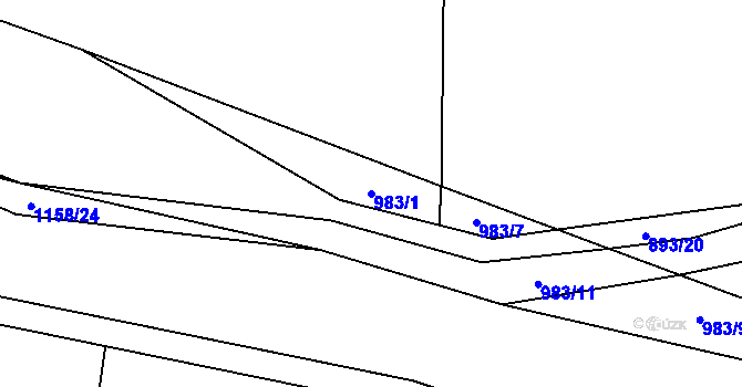 Parcela st. 983/1 v KÚ Suchá u Jihlavy, Katastrální mapa
