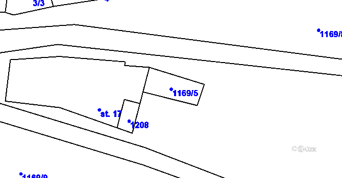 Parcela st. 1169/5 v KÚ Suchá u Jihlavy, Katastrální mapa
