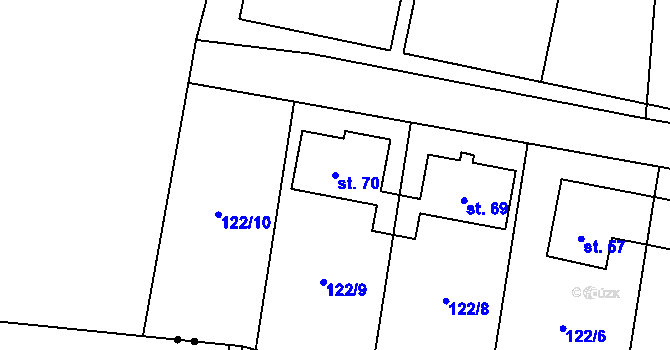 Parcela st. 70 v KÚ Suchá u Jihlavy, Katastrální mapa