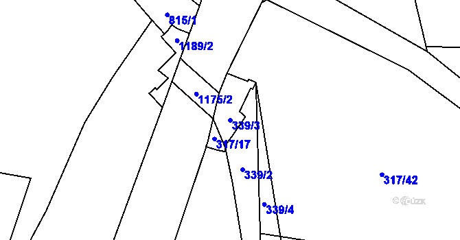 Parcela st. 339/3 v KÚ Suchá u Jihlavy, Katastrální mapa