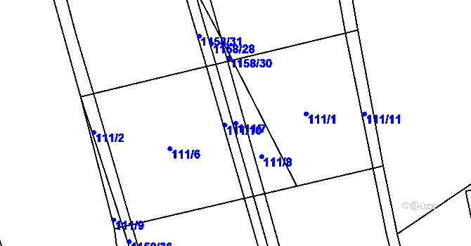 Parcela st. 111/7 v KÚ Suchá u Jihlavy, Katastrální mapa