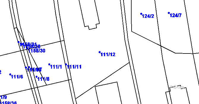 Parcela st. 111/12 v KÚ Suchá u Jihlavy, Katastrální mapa