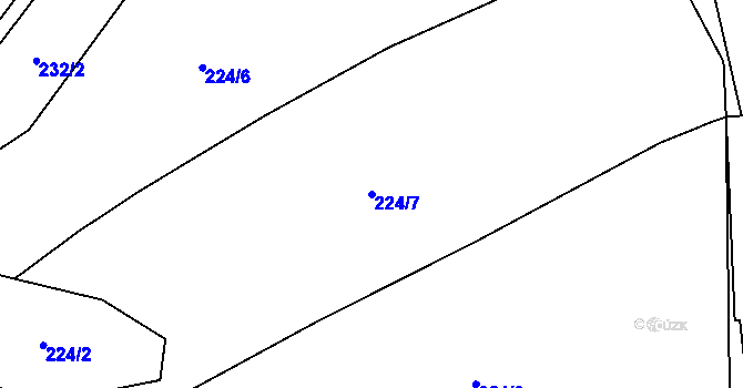 Parcela st. 224/7 v KÚ Suchá u Jihlavy, Katastrální mapa