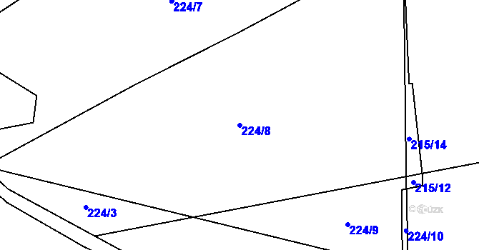 Parcela st. 224/8 v KÚ Suchá u Jihlavy, Katastrální mapa