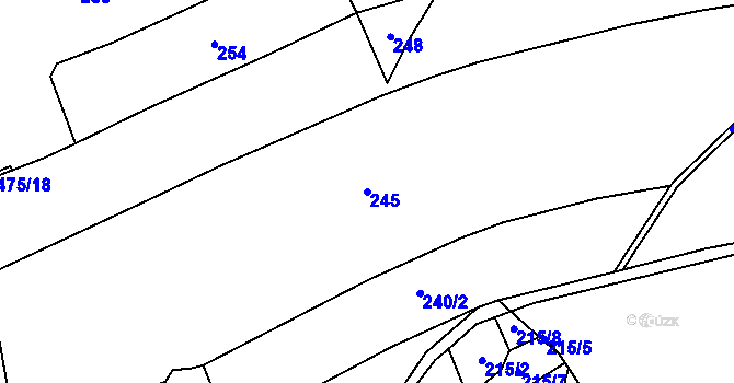 Parcela st. 245 v KÚ Suchá u Jihlavy, Katastrální mapa