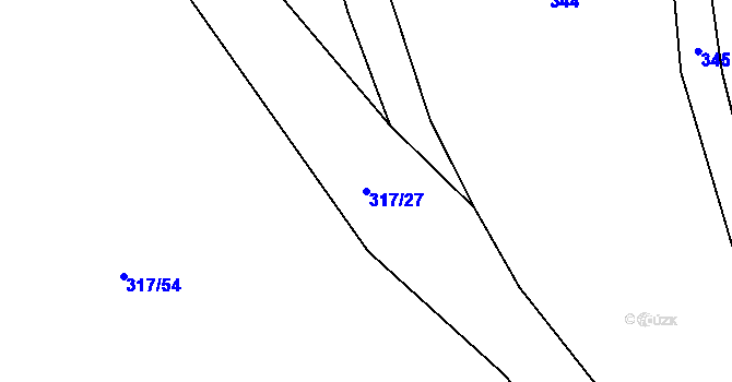 Parcela st. 317/27 v KÚ Suchá u Jihlavy, Katastrální mapa