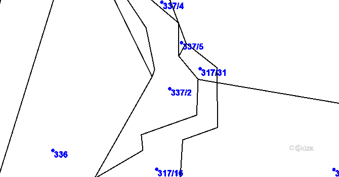 Parcela st. 337/2 v KÚ Suchá u Jihlavy, Katastrální mapa
