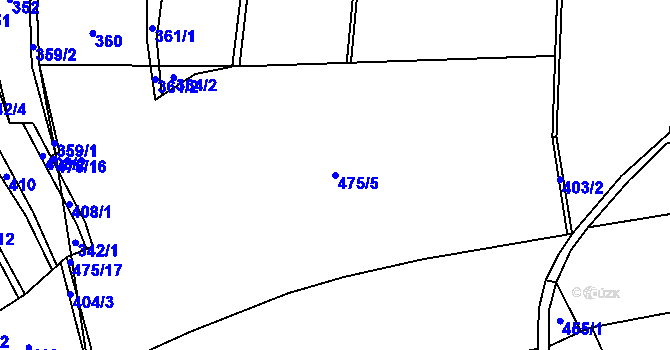 Parcela st. 475/5 v KÚ Suchá u Jihlavy, Katastrální mapa