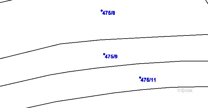 Parcela st. 475/9 v KÚ Suchá u Jihlavy, Katastrální mapa