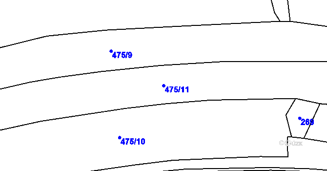 Parcela st. 475/11 v KÚ Suchá u Jihlavy, Katastrální mapa