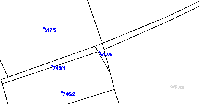 Parcela st. 617/6 v KÚ Suchá u Jihlavy, Katastrální mapa