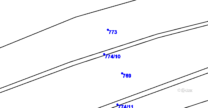Parcela st. 774/10 v KÚ Suchá u Jihlavy, Katastrální mapa