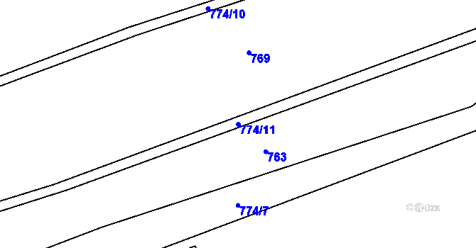 Parcela st. 774/11 v KÚ Suchá u Jihlavy, Katastrální mapa