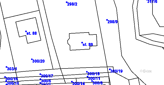 Parcela st. 89 v KÚ Suchá u Jihlavy, Katastrální mapa