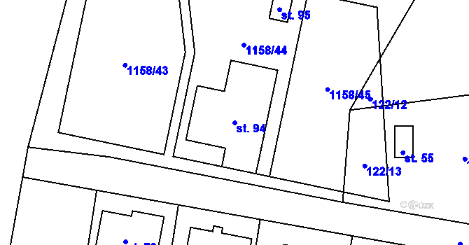 Parcela st. 94 v KÚ Suchá u Jihlavy, Katastrální mapa
