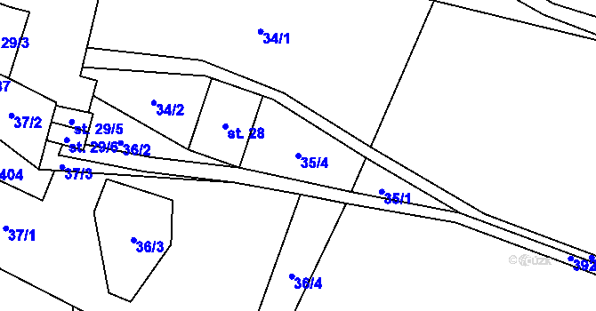 Parcela st. 35/4 v KÚ Suchá Lhota, Katastrální mapa
