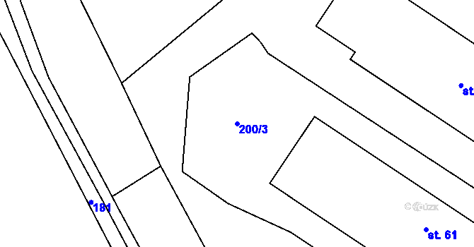 Parcela st. 200/3 v KÚ Suchá Lhota, Katastrální mapa