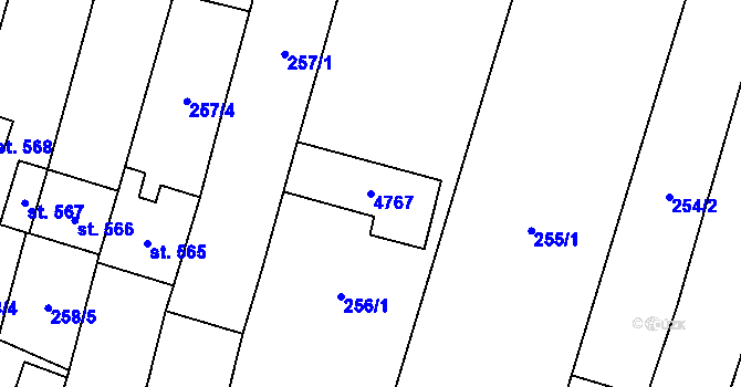 Parcela st. 4767 v KÚ Suchá Loz, Katastrální mapa