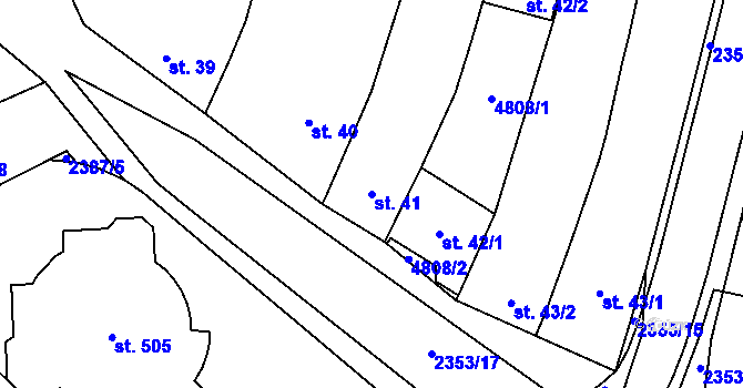 Parcela st. 41 v KÚ Suchá Loz, Katastrální mapa