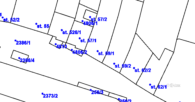 Parcela st. 59/1 v KÚ Suchá Loz, Katastrální mapa