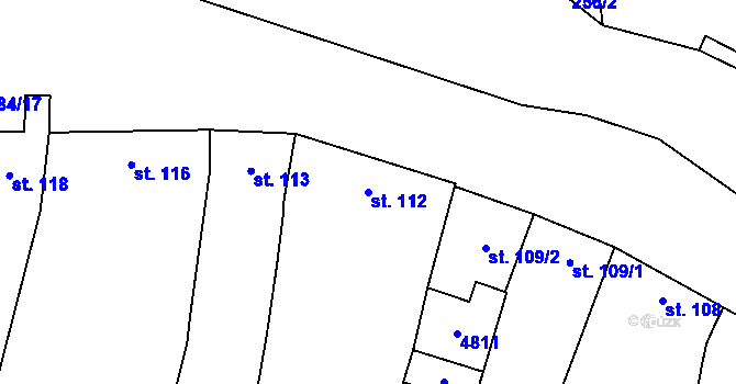 Parcela st. 112 v KÚ Suchá Loz, Katastrální mapa
