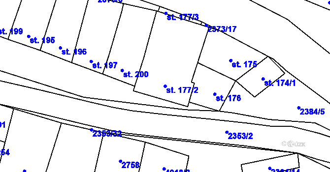 Parcela st. 177/2 v KÚ Suchá Loz, Katastrální mapa