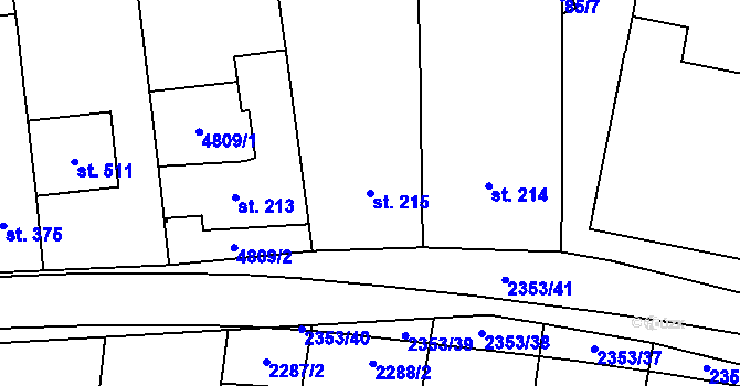 Parcela st. 215 v KÚ Suchá Loz, Katastrální mapa