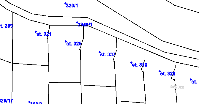 Parcela st. 337 v KÚ Suchá Loz, Katastrální mapa