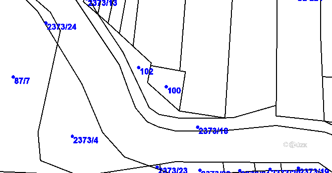 Parcela st. 100 v KÚ Suchá Loz, Katastrální mapa