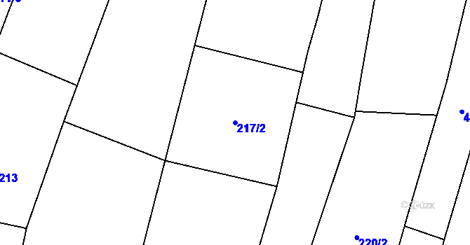 Parcela st. 217/2 v KÚ Suchá Loz, Katastrální mapa
