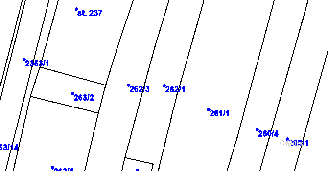 Parcela st. 262/1 v KÚ Suchá Loz, Katastrální mapa