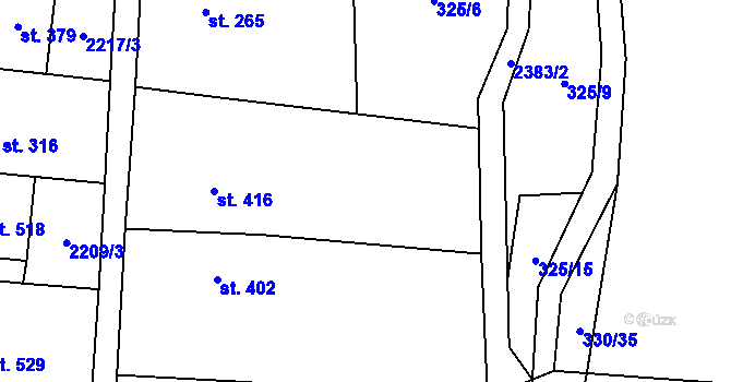 Parcela st. 325/3 v KÚ Suchá Loz, Katastrální mapa
