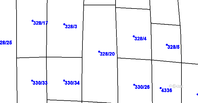 Parcela st. 328/20 v KÚ Suchá Loz, Katastrální mapa