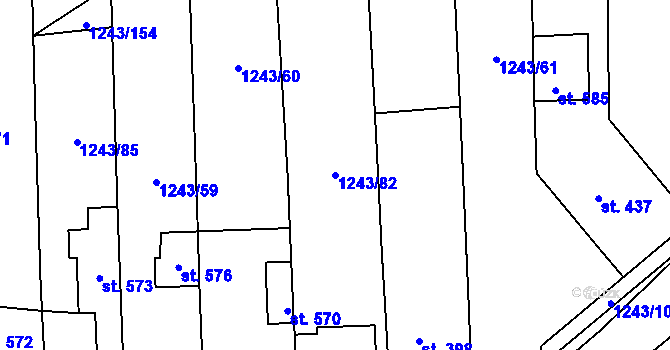 Parcela st. 1243/82 v KÚ Suchá Loz, Katastrální mapa