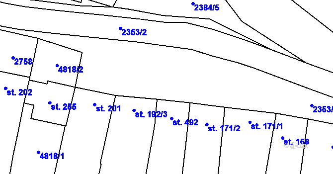 Parcela st. 2384/4 v KÚ Suchá Loz, Katastrální mapa