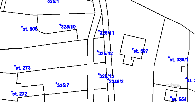 Parcela st. 325/12 v KÚ Suchá Loz, Katastrální mapa