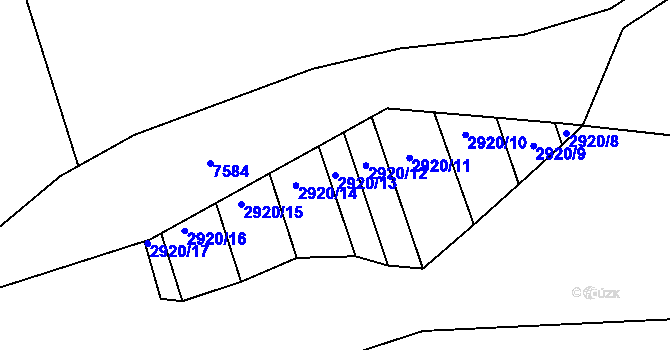 Parcela st. 2920/13 v KÚ Suchá Loz, Katastrální mapa