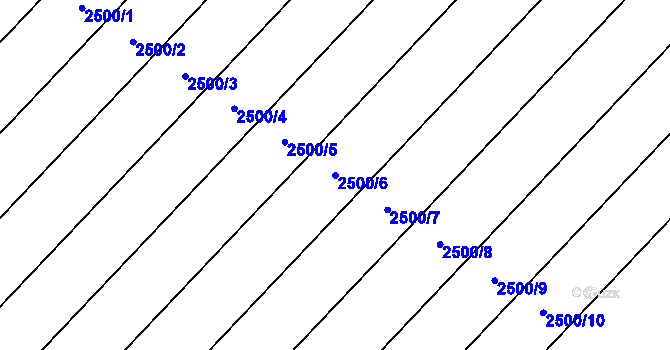 Parcela st. 2500/6 v KÚ Suchá Loz, Katastrální mapa