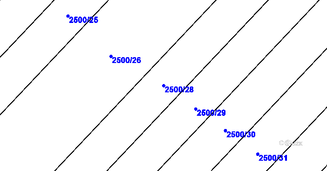 Parcela st. 2500/28 v KÚ Suchá Loz, Katastrální mapa