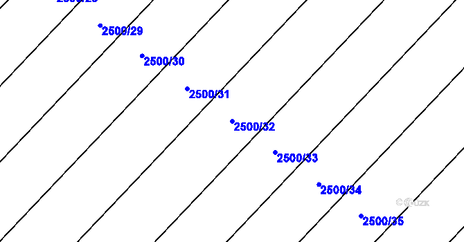 Parcela st. 2500/32 v KÚ Suchá Loz, Katastrální mapa