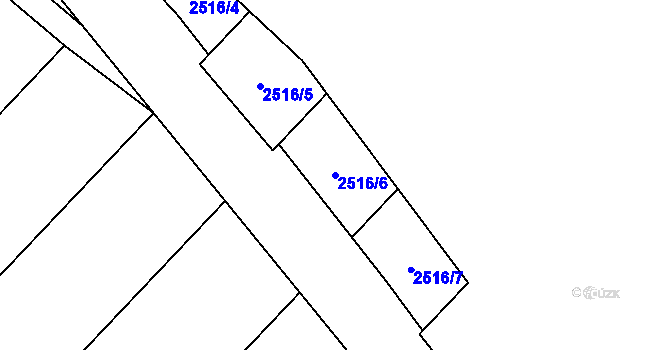 Parcela st. 2516/6 v KÚ Suchá Loz, Katastrální mapa