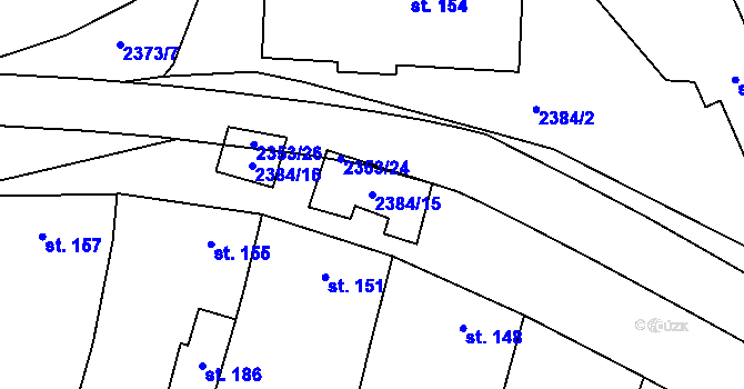 Parcela st. 2384/15 v KÚ Suchá Loz, Katastrální mapa