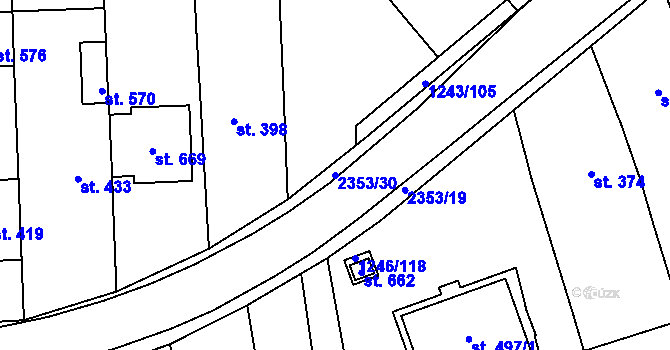 Parcela st. 2353/30 v KÚ Suchá Loz, Katastrální mapa