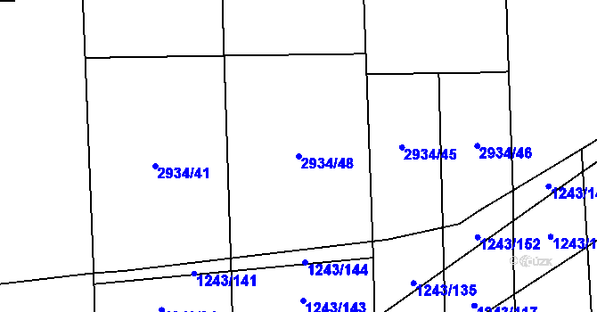 Parcela st. 2934/48 v KÚ Suchá Loz, Katastrální mapa