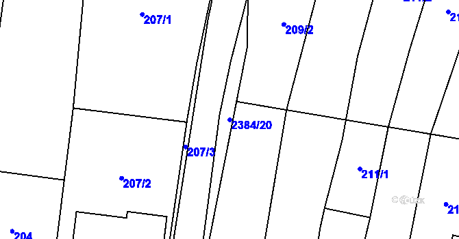 Parcela st. 2384/20 v KÚ Suchá Loz, Katastrální mapa