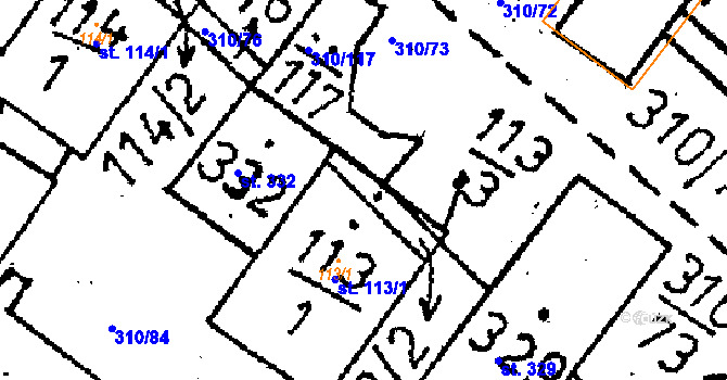 Parcela st. 113/2 v KÚ Dobřeň u Kutné Hory, Katastrální mapa