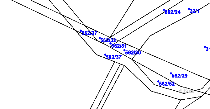 Parcela st. 562/37 v KÚ Solopysky u Kutné Hory, Katastrální mapa