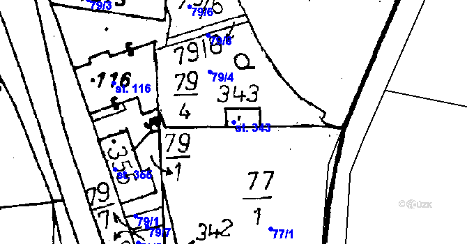 Parcela st. 343 v KÚ Suchdol u Kutné Hory, Katastrální mapa